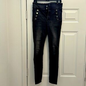 Express super high-rise denim leggings